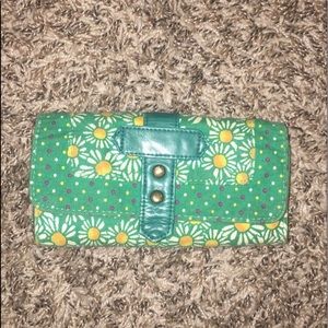 Green Floral Wallet